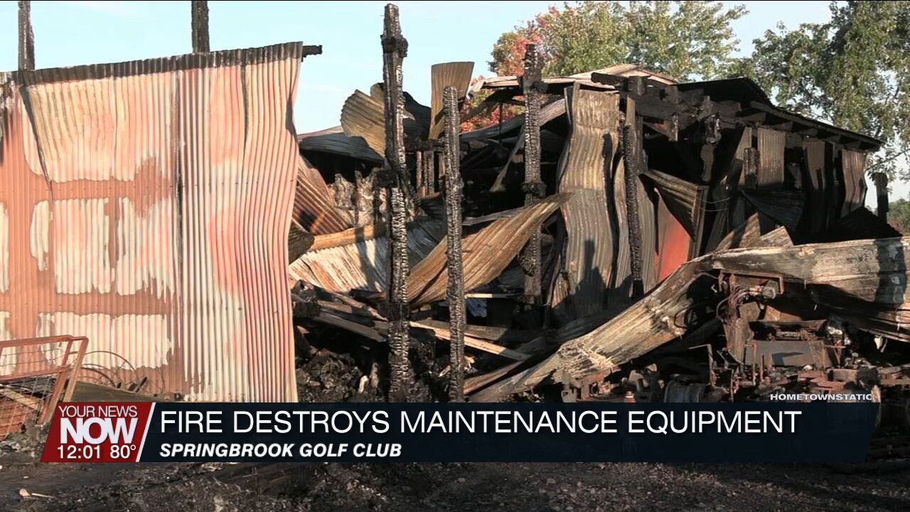 Overnight fire destroys maintenance equipment building and sheds at Springbrook Golf Club